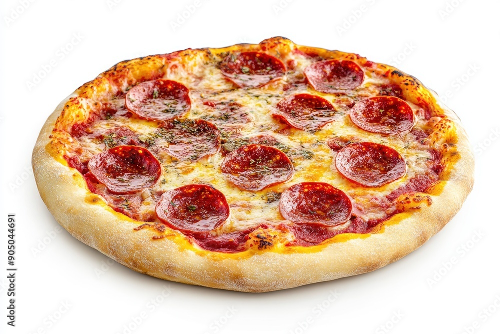 Pizza Pepperoni, isolated on white background, full depth of field , ai Pizza Pepperoni, isolated on white background, full depth of field , ai