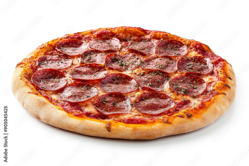 Pizza Pepperoni, isolated on white background, full depth of field , ai Pizza Pepperoni, isolated on white background, full depth of field , ai