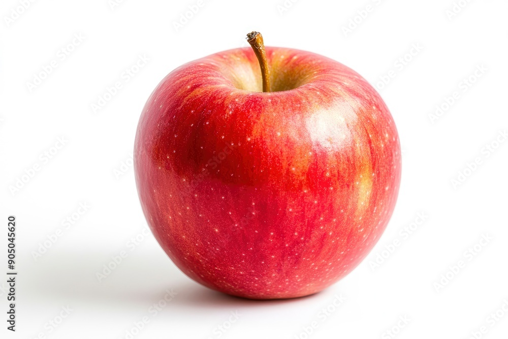 Red apple isolated on white background, full depth of field, ai Red apple isolated on white background, full depth of field, ai