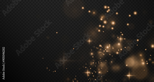 Christmas background. Powder PNG. Magic shining dust. Fine, shiny dust bokeh particles fall off slightly. Fantastic shimmer effect.
