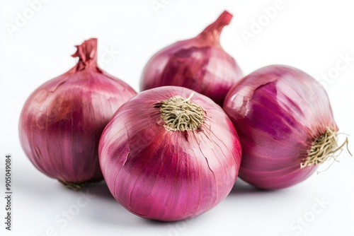 red onion isolated on white background, full depth of field, ai