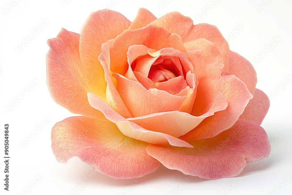 Rose isolated on white background, full depth of field , ai Rose isolated on white background, full depth of field , ai