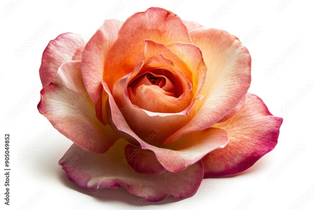 Rose isolated on white background, full depth of field , ai Rose isolated on white background, full depth of field , ai