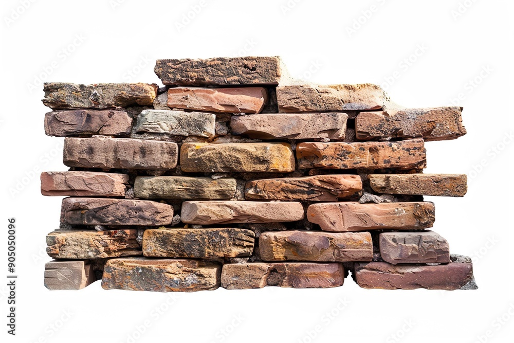 Brick Wall isolated on a white background Brick Wall isolated on a white background