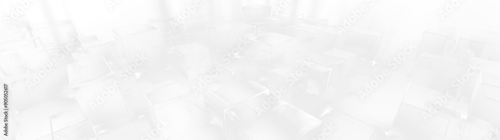 abstract surface of digital interconnected, glowing white squares and rectangles abstract surface of digital interconnected, glowing white squares and rectangles