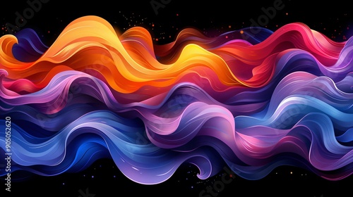 Abstract Wavy Pattern with Vibrant Colors