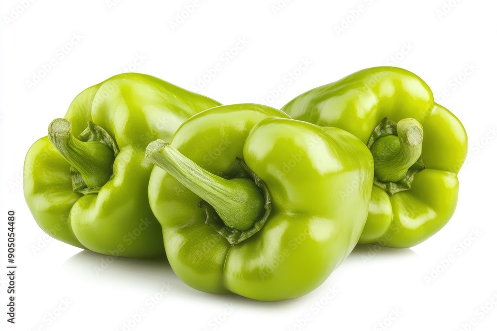 sweet Pepper, green Paprika, isolated on white background, full depth of field , ai sweet Pepper, green Paprika, isolated on white background, full depth of field , ai