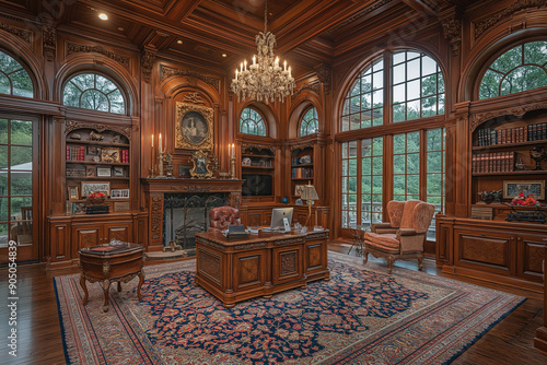 Home office interior, luxur...