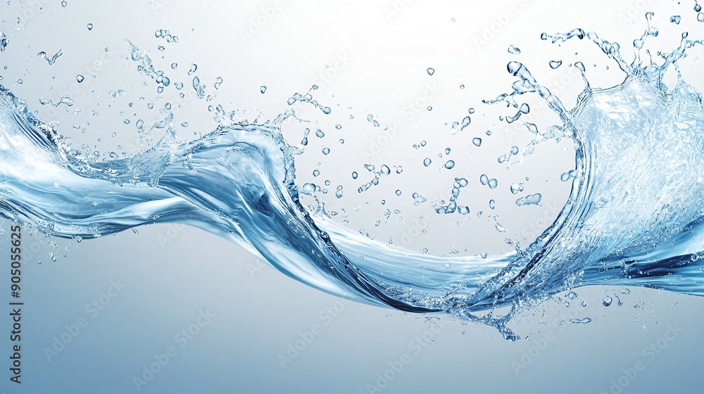 Water splashes and drops isolated on transparent background. Abstract background with blue water wave Water splashes and drops isolated on transparent background. Abstract background with blue water wave