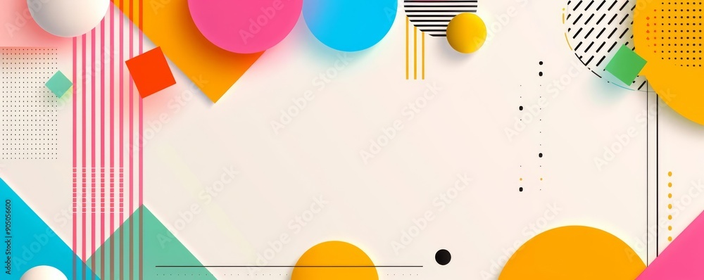 Abstract geometric shapes, vibrant colors, flat design illustration Abstract geometric shapes, vibrant colors, flat design illustration