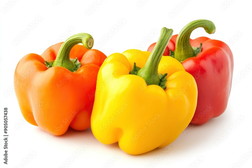 sweet Pepper, orange Paprika, isolated on white background, full depth of field, ai sweet Pepper, orange Paprika, isolated on white background, full depth of field, ai