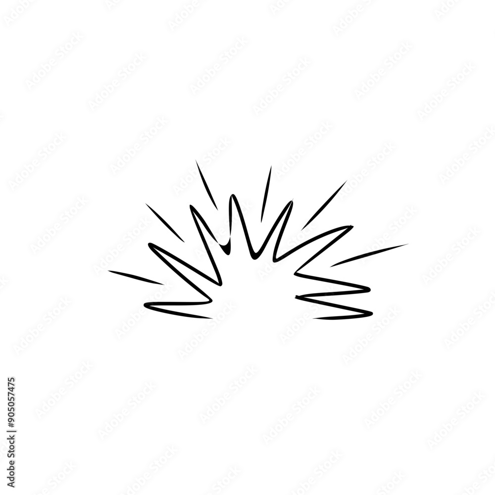 Doodle radial line ray Doodle radial line ray