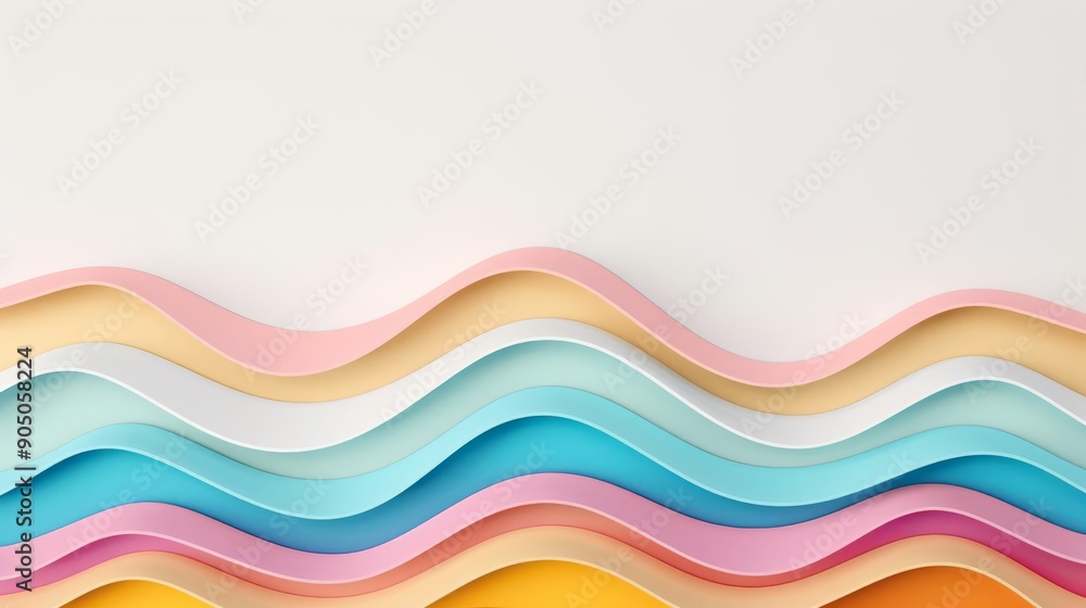 Wave-like structures, colorful spectrum, flat design illustration Wave-like structures, colorful spectrum, flat design illustration