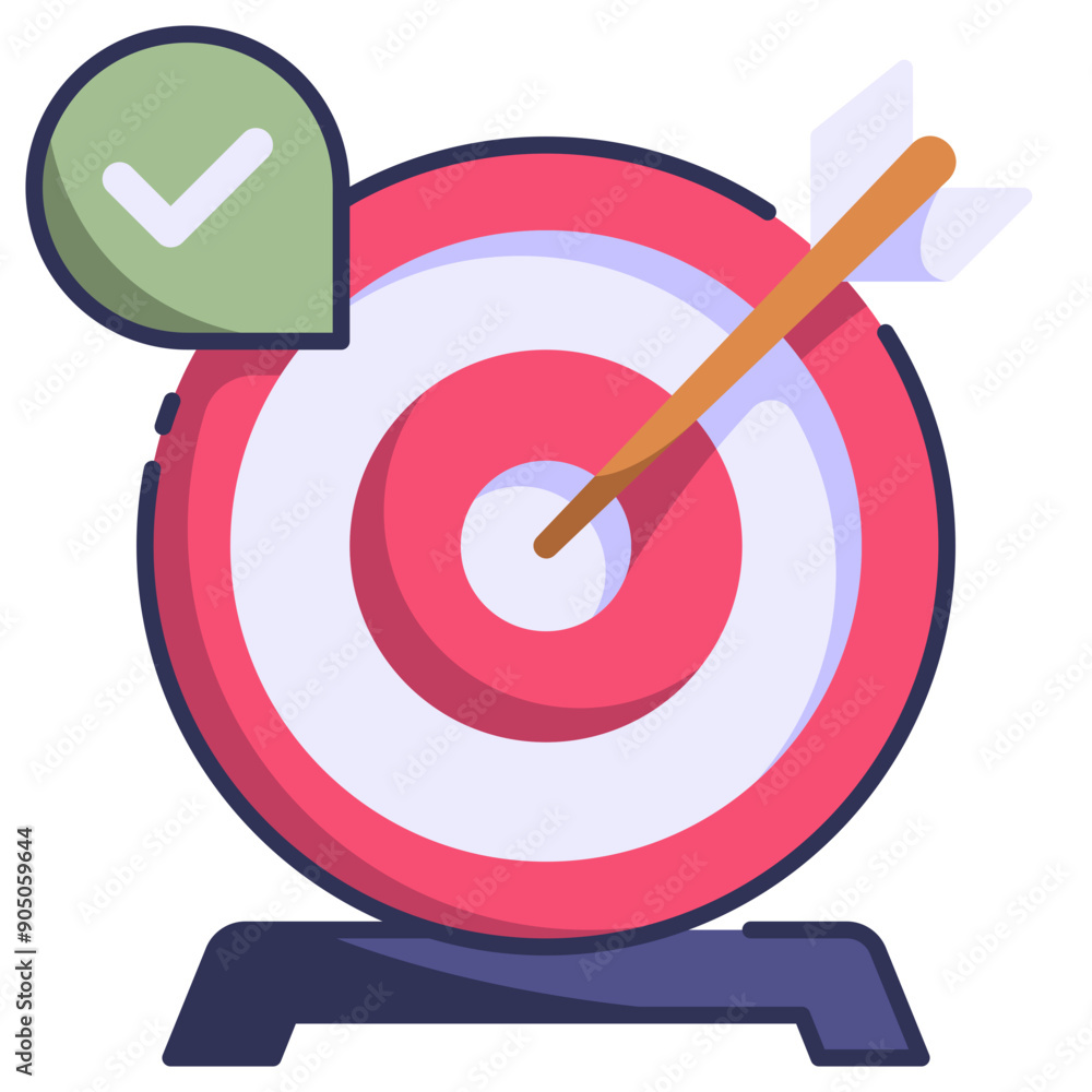 target icon illustration with flat color and outline style target icon illustration with flat color and outline style