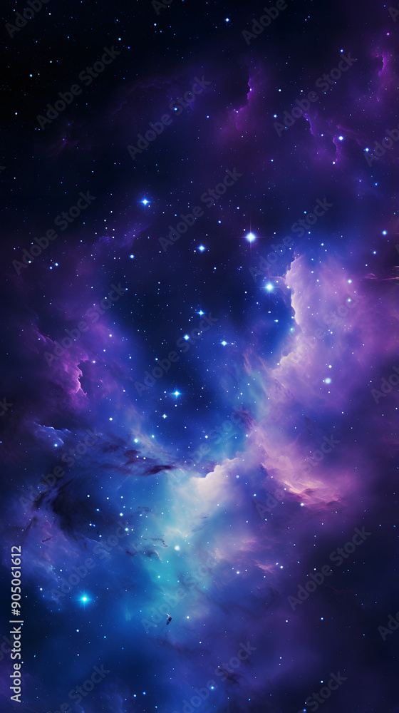 Fototapeta premium Digital colorful starry sky abstract graphic poster background