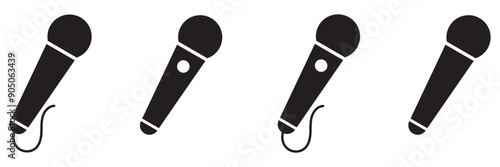 Microphone Icons set. variant microphone icon. Karaoke mic. Podcast microphone. web and mobile icons. vector illustration. EPS 10