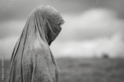 Veiled muslim woman