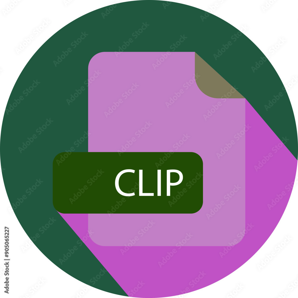 CLIP File extension icon with black shadow circular icon CLIP File extension icon with black shadow circular icon
