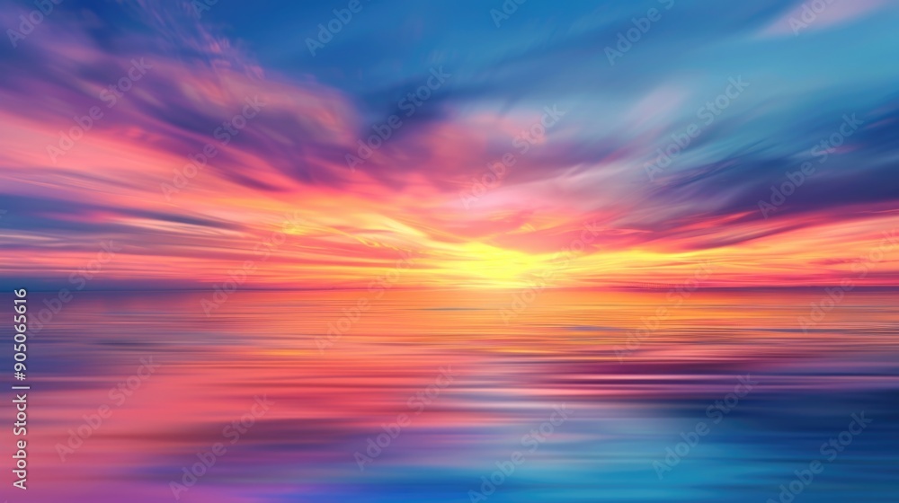 abstract colorful sunset over the sea with rays and clouds in the sky abstract colorful sunset over the sea with rays and clouds in the sky