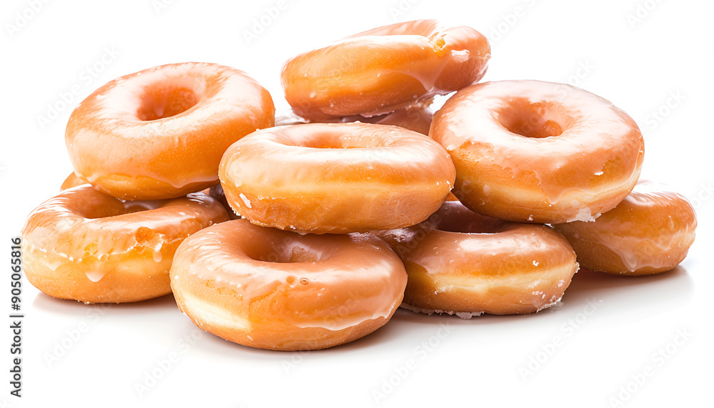 pile of glazed donuts isolated on white background pile of glazed donuts isolated on white background