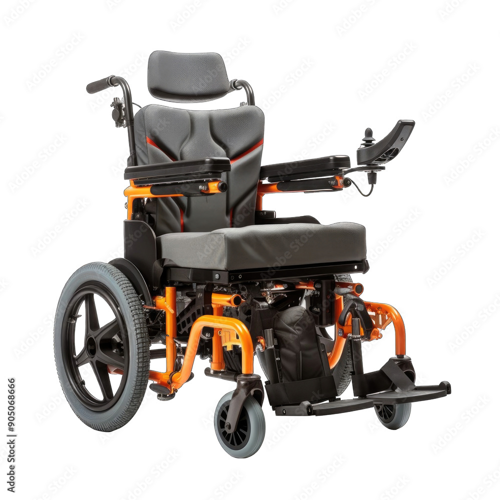 Empty electric wheel chair on white background Empty electric wheel chair on white background