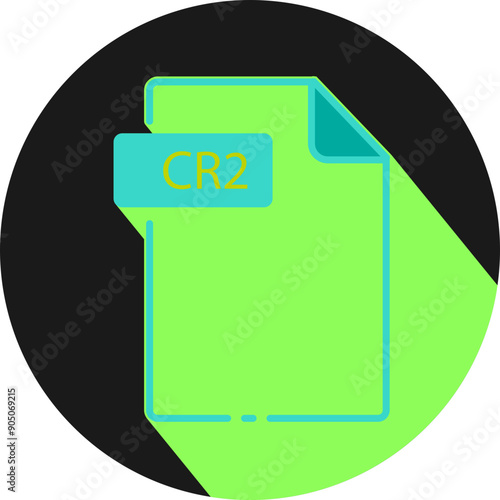 CR2 File fomat minimal icon with circle outside photo