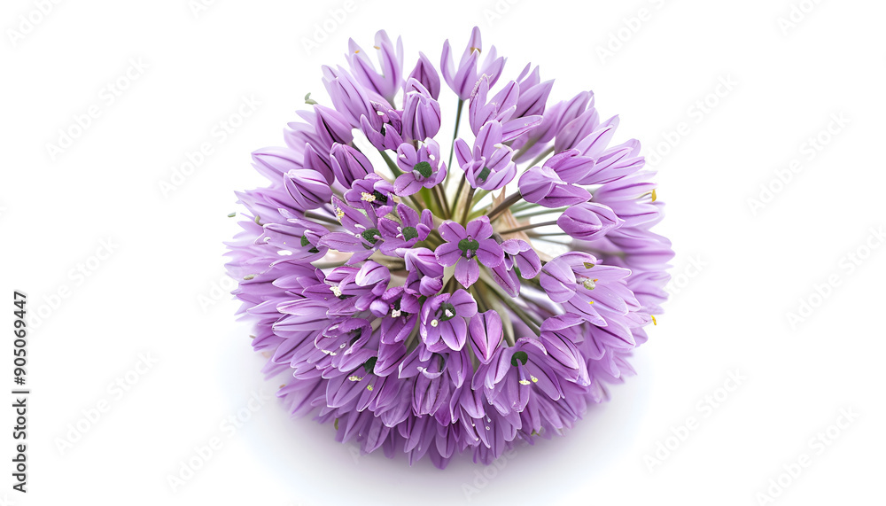 the flower of wild onion isolated on white background the flower of wild onion isolated on white background
