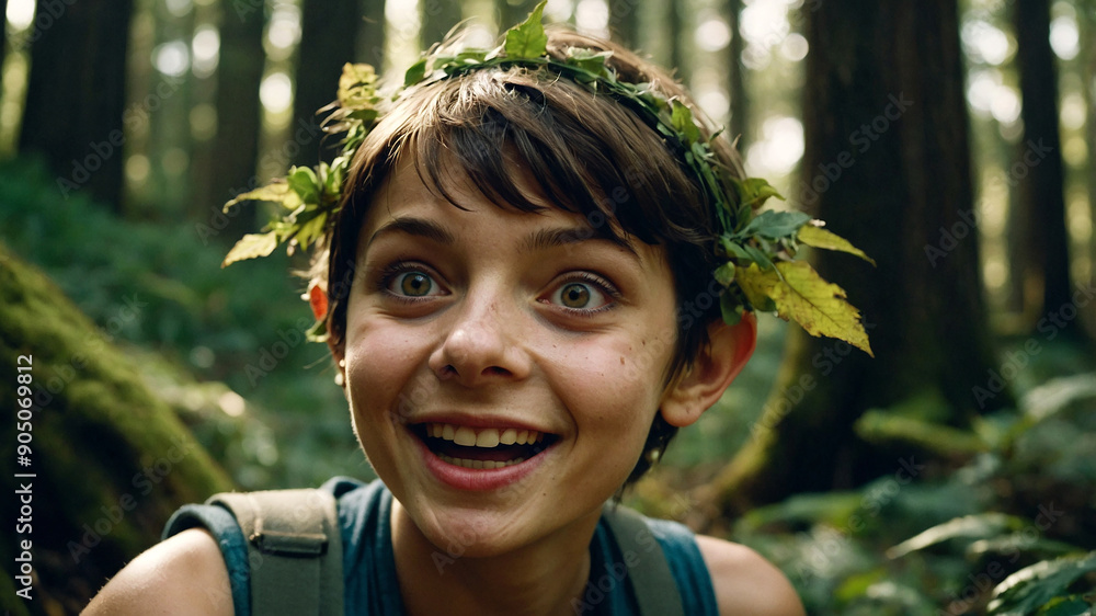 The figure of a mischievous fairy, by playing pranks on unsuspecting travelers, her laughter echoing throughout the forest The figure of a mischievous fairy, by playing pranks on unsuspecting travelers, her laughter echoing throughout the forest