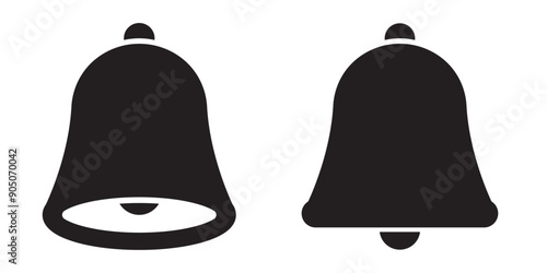 Bell icon set. Doorbell icons. Flat template with bells icon set for web design. Alert ringing, subscriber alarm symbol, channel messaging reminders bells. Notification bell icon. vector illustration.