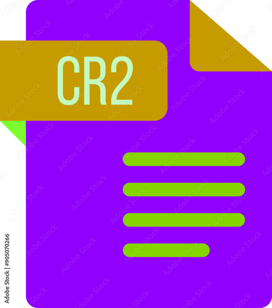CR2 File icon with dark ciolor and folded doc CR2 File icon with dark ciolor and folded doc