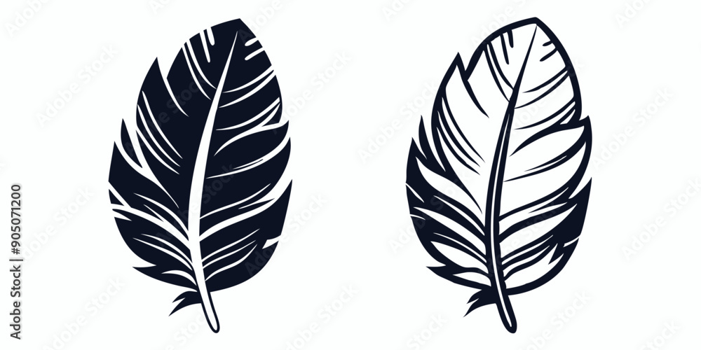 Elegant Feather Icons Vector Illustrations of Delicate Feathers Elegant Feather Icons Vector Illustrations of Delicate Feathers