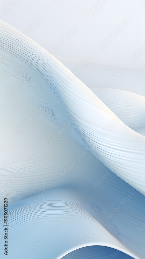 Fototapeta premium Digital white fantasy wave curve abstract graphic poster background