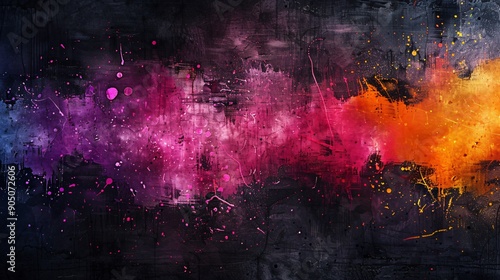 Abstract Art with Red, Orange, and Pink Splashes