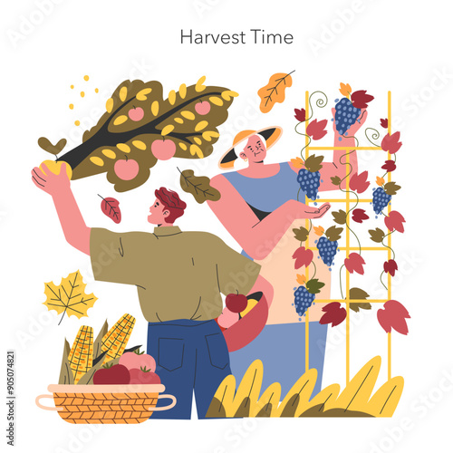 Welcome Fall. Flat Vector Illustration