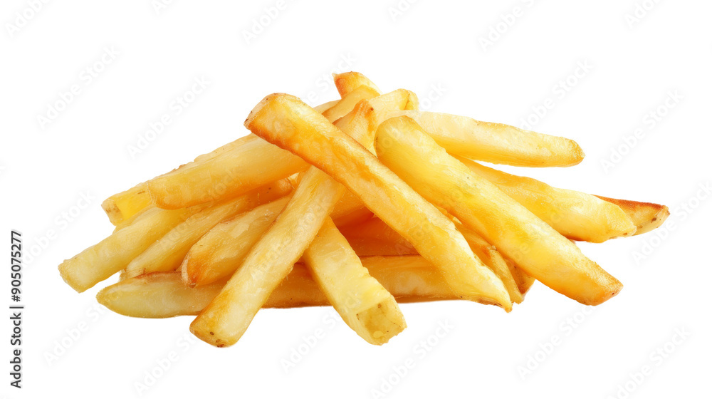 Appetizing French fries on isolated background Appetizing French fries on isolated background
