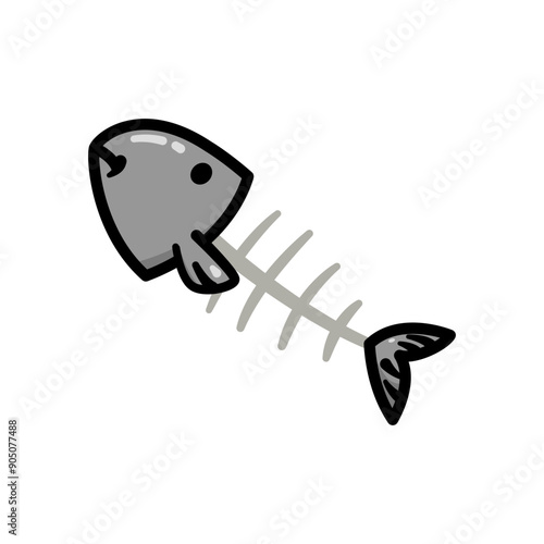 Fish Skeleton bone cartoon illustration