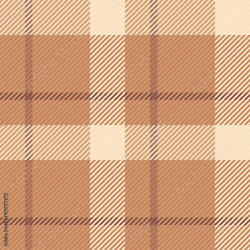 Square background textile tartan, salmon plaid fabric vector. Panel seamless pattern texture check in orange and light colors.