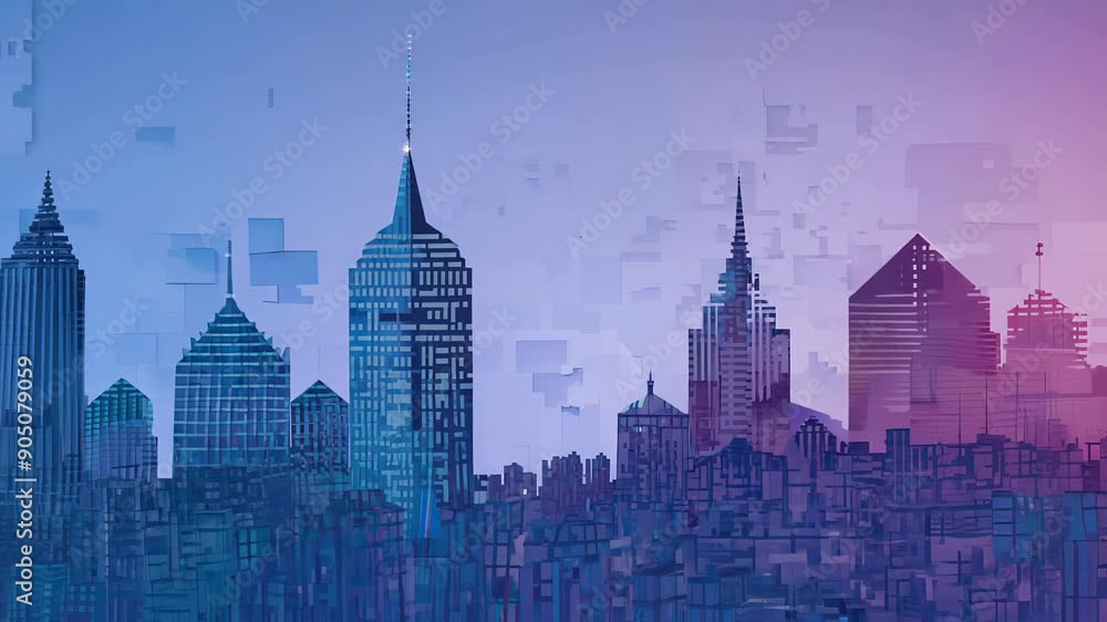 background of city buildings. Concept: modern urbanism and architectural art background of city buildings. Concept: modern urbanism and architectural art