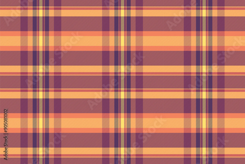 Pixel background texture fabric, minimalist tartan plaid seamless. Place check vector textile pattern in red and purple colors.