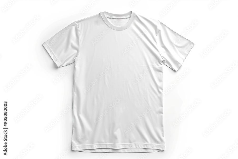 Blank White T-Shirt Mockup on White Background, Ideal for Design Customization and Branding Blank White T-Shirt Mockup on White Background, Ideal for Design Customization and Branding