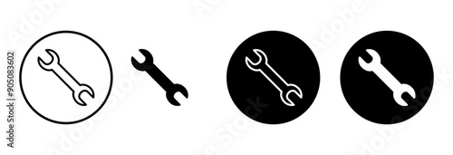 wrench icon vector isolated on white background. Wrench vector icon. Spanner symbol