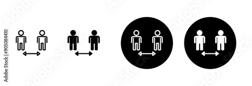 Social distancing icon vector isolated on white background. Keep distance sign. Coronavirus. Social Distancing and Self Quarantine.