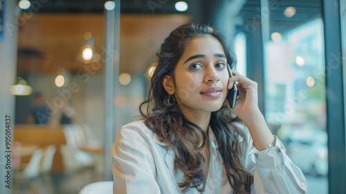 young woman talking on smartphone