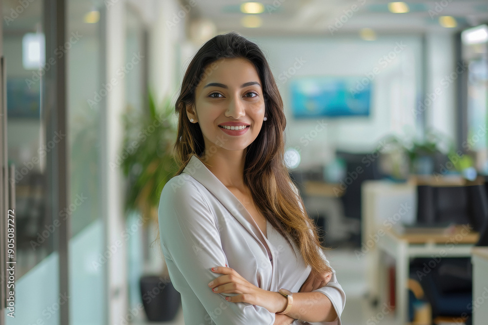 young indian businesswoman standing confidently young indian businesswoman standing confidently