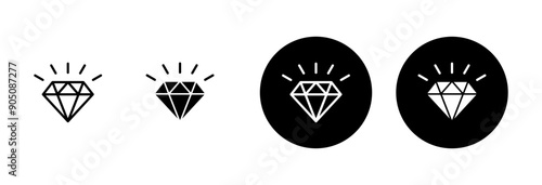 Diamond icon vector isolated on white background. Diamond vector icon. Gemstone symbol