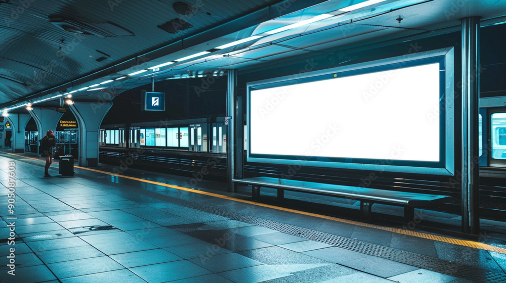Obraz premium billboard and copy space on white screen