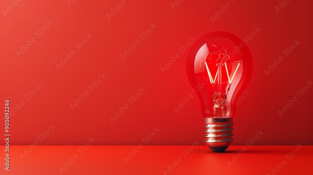 A single lightbulb glows brightly against a vibrant red background, symbolizing inspiration and new ideas. A single lightbulb glows brightly against a vibrant red background, symbolizing inspiration and new ideas.