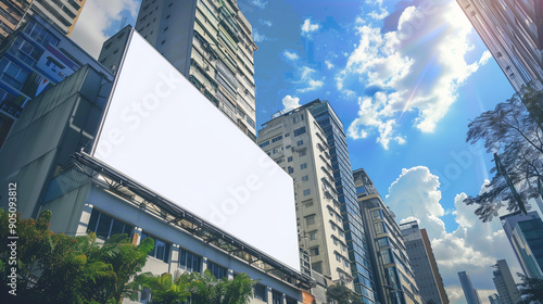 billboard and copy space on white screen