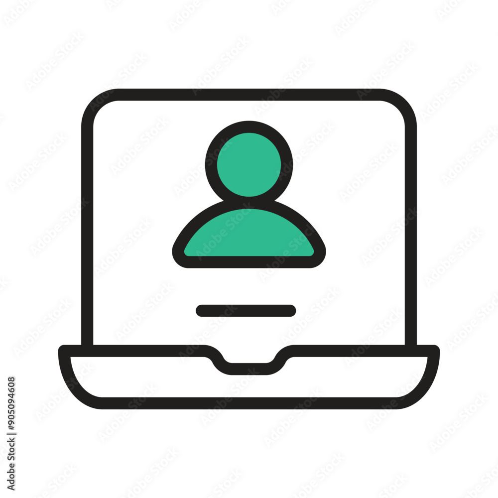 Check this trendy flat icon of video person Check this trendy flat icon of video person
