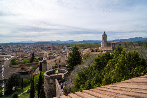 View of Girona city from historic walls